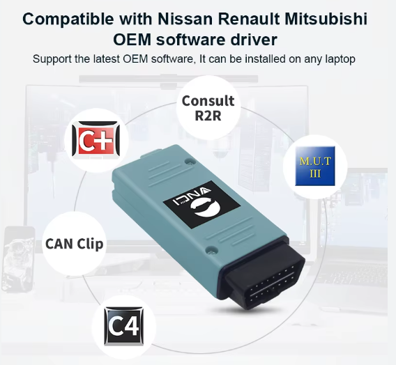 VNCI RNM – Interfaz de Diagnóstico 3 en 1 para Nissan, Renault y Mitsubishi