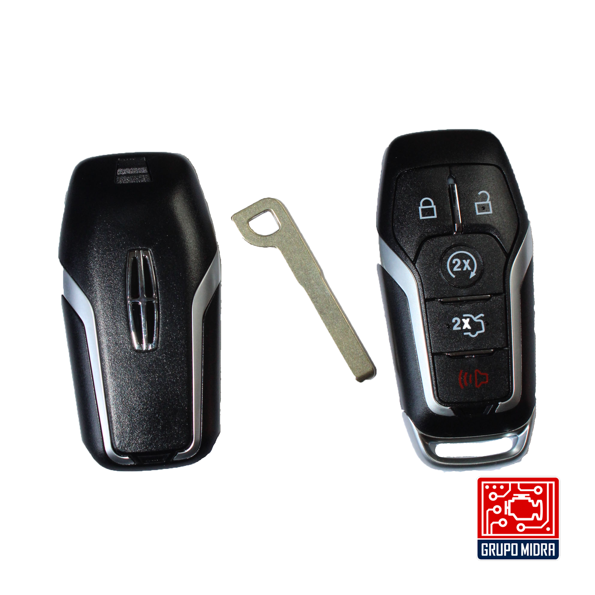 Ford - Carcasa 5 Botones T Lincoln Smart Key Shell con Logo - Image 2