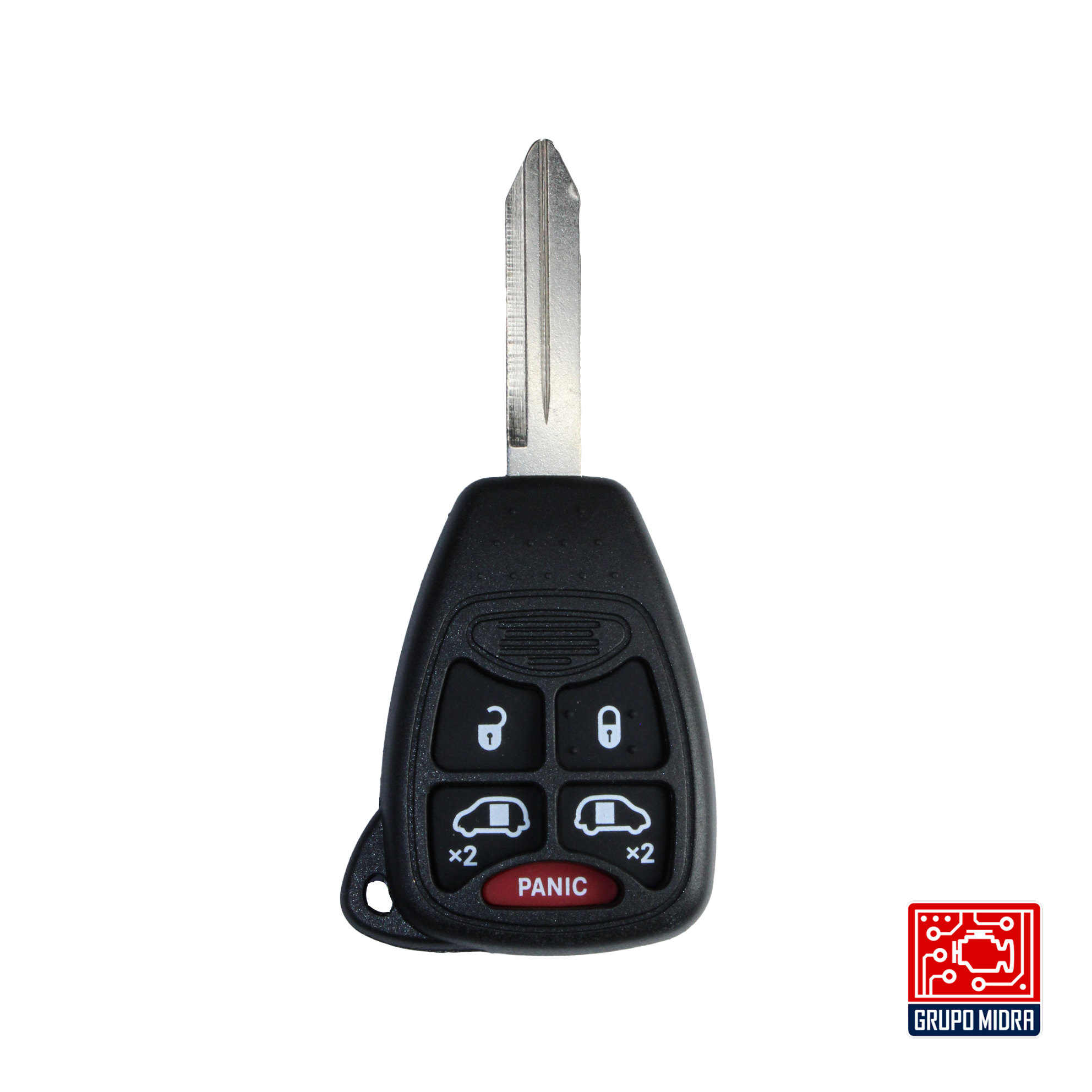 Chrysler - Carcasa de Llave Remota A13 (4 + 1 Botones) – Sin Soporte para Batería