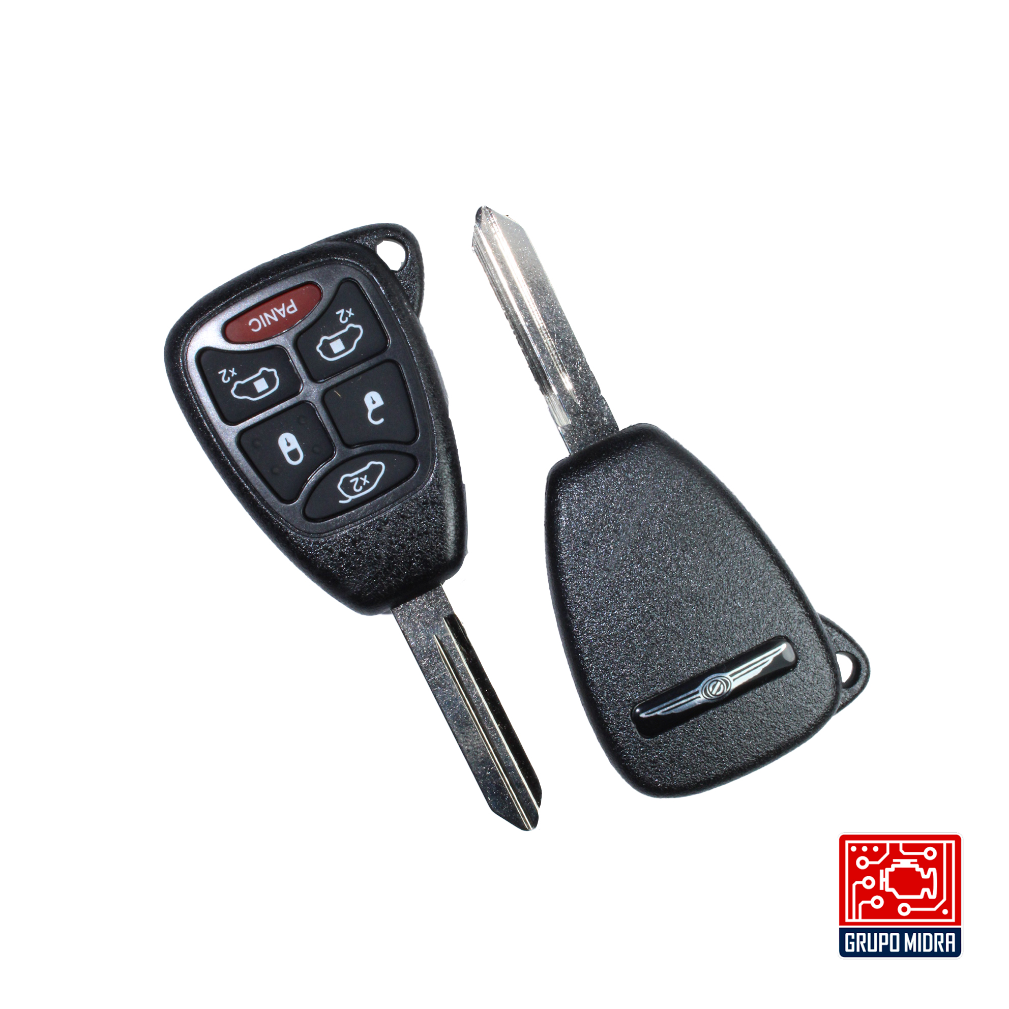 Chrysler-A14 . Llave remota 6 botones con soporte para batería - Image 2