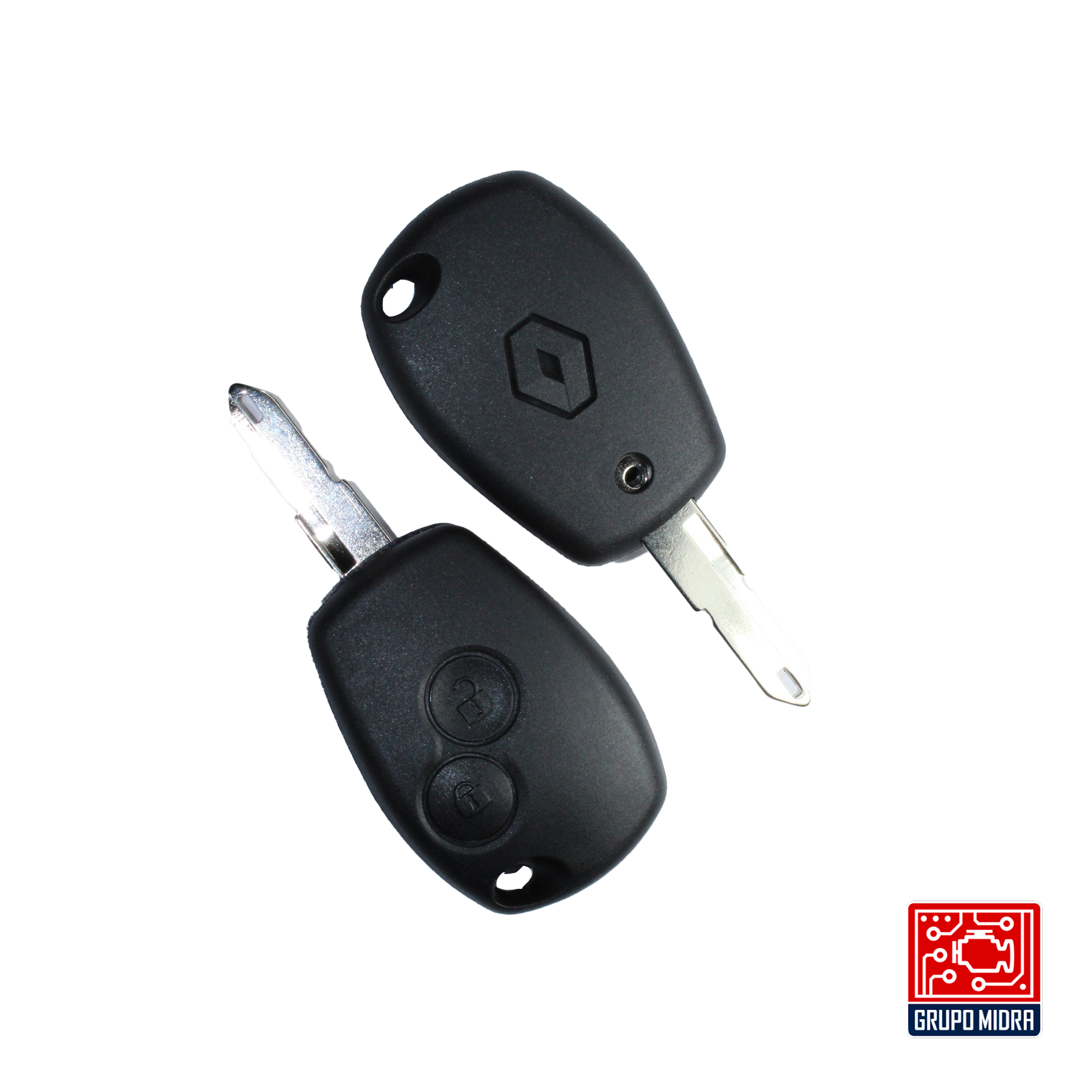 Renault-A16. Llave remota 2 botones con hoja NE73 y logo. - Image 3