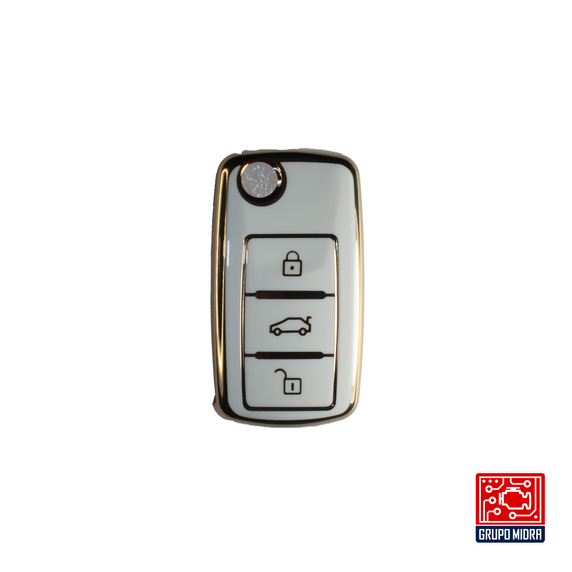 Funda PREMIUM blanca. Para llave VOLKSWAGEN