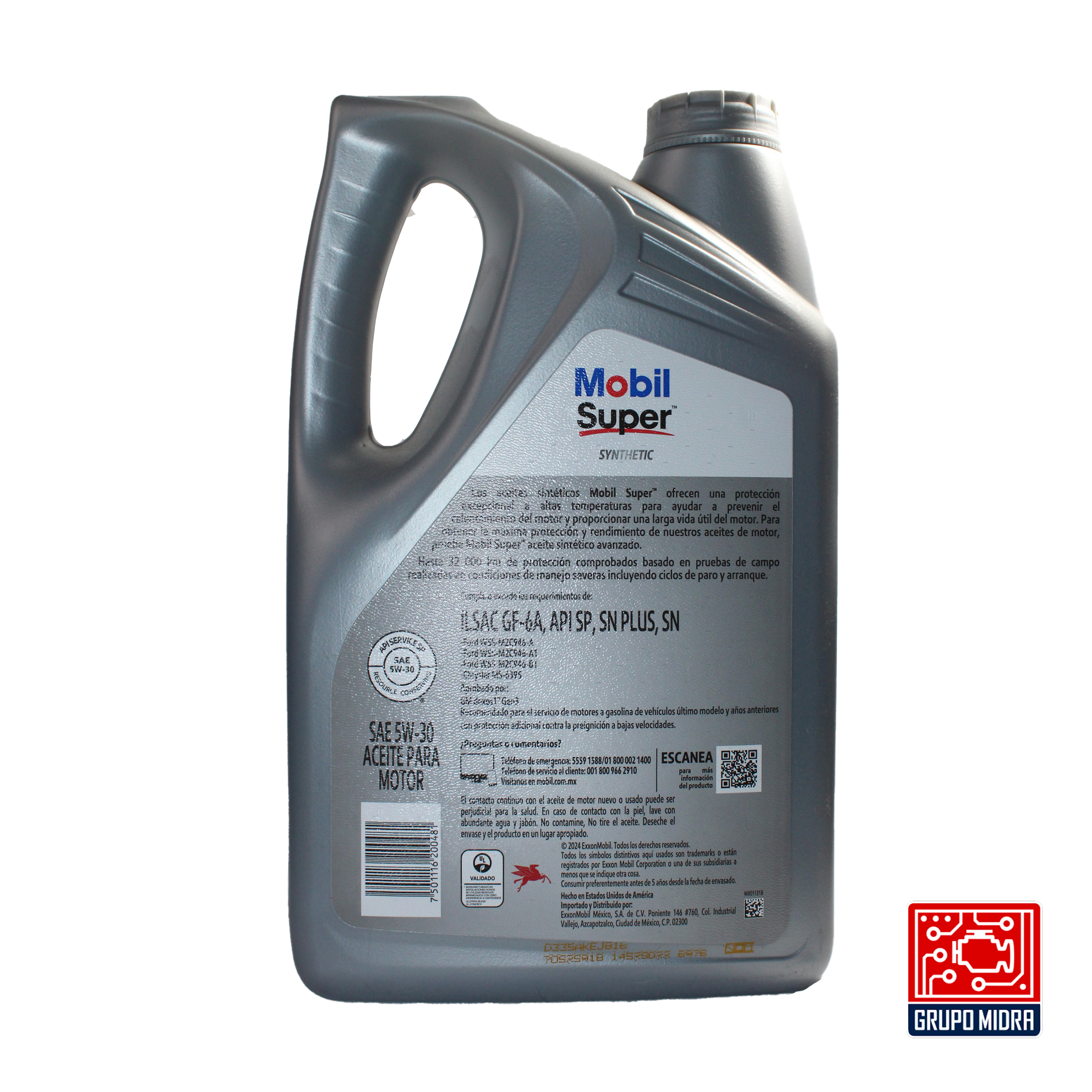 Mobil Super 5W-30 Full Synthetic Aceite de Motor (5 L). - Image 2