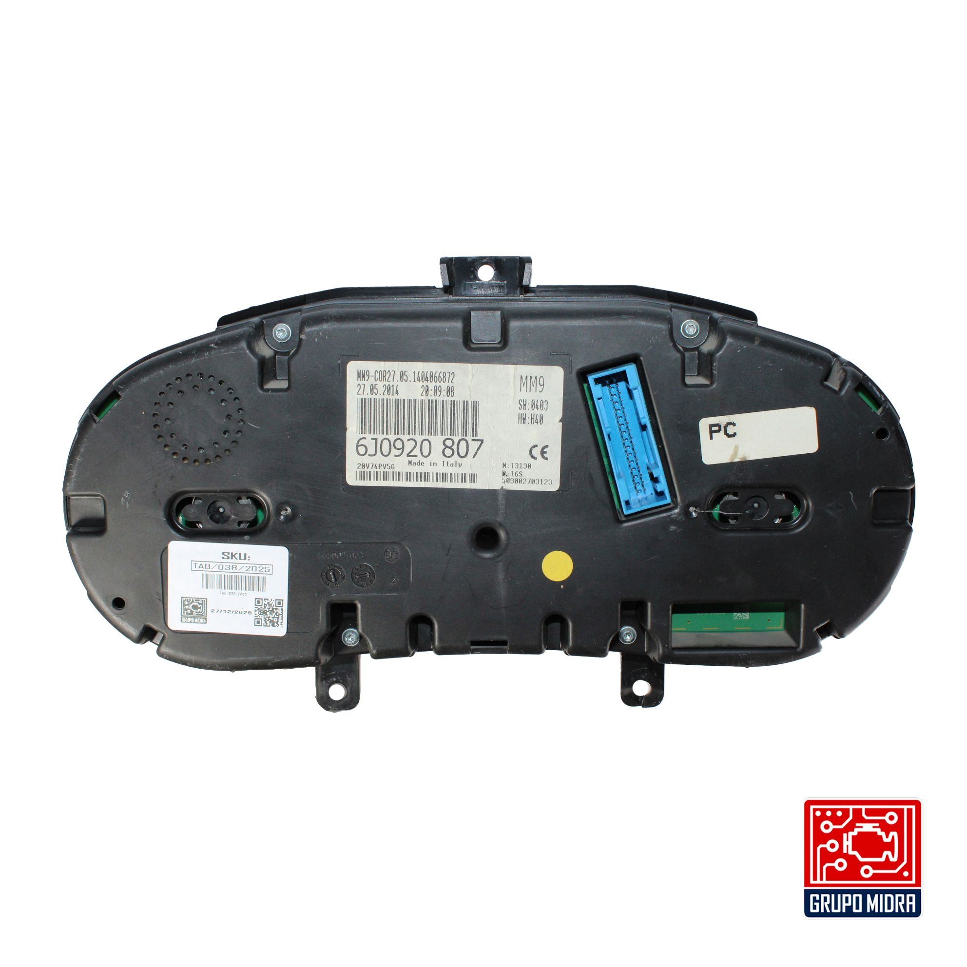 Cluster Velocímetro, SEAT Ibiza, 2.0L, STD, 2010-2015, Negro. - Image 2