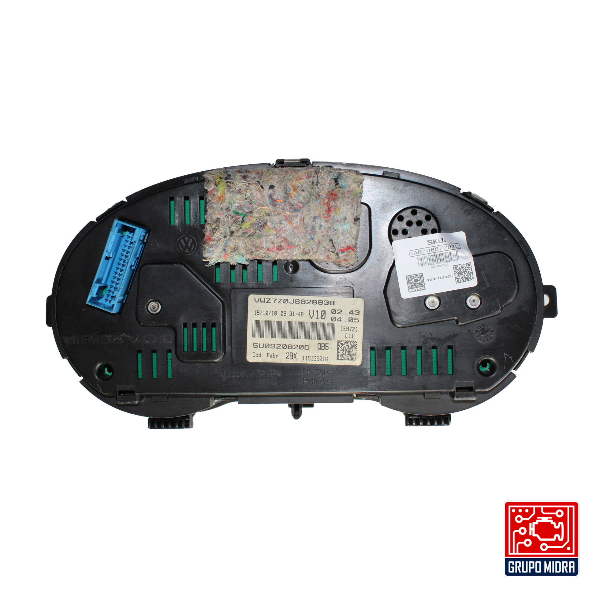 Cluster Velocímetro, VW Gol, Saveiro, 2009-2013, Negro C/Gris. - Image 2