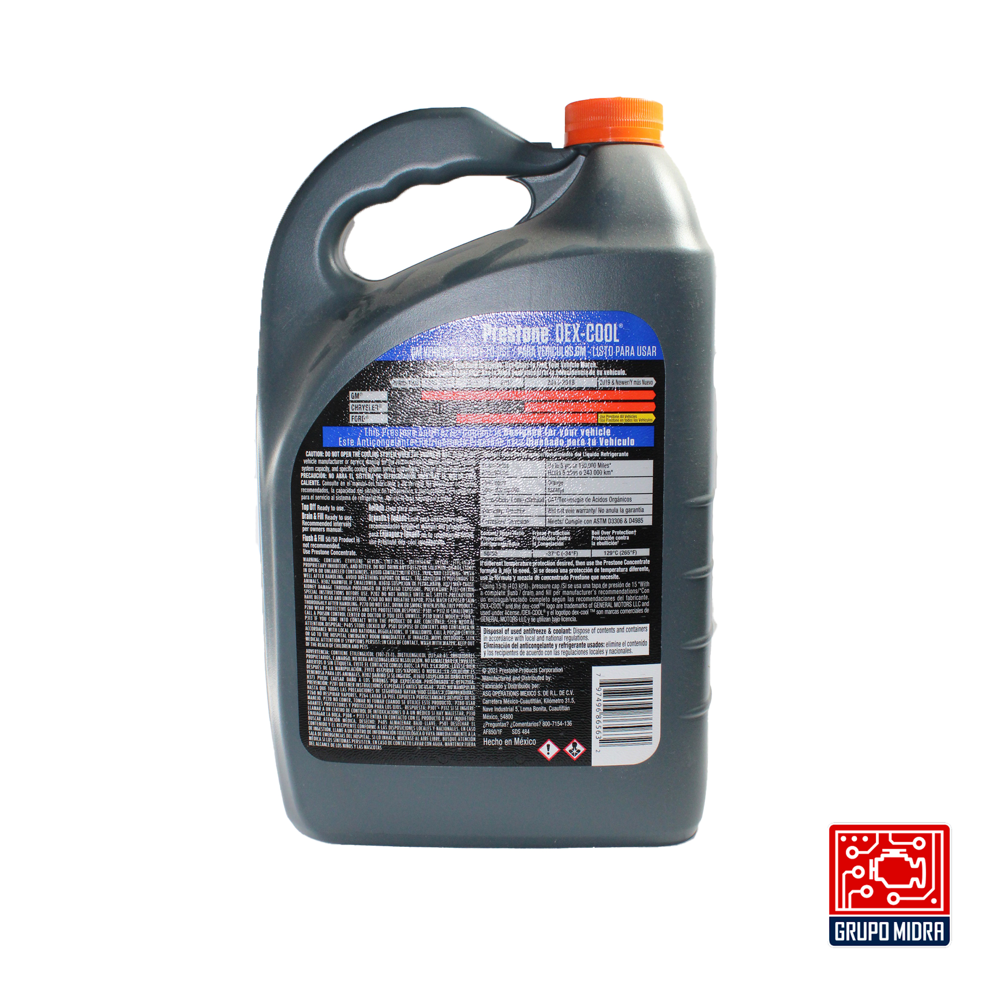 Anticongelante Naranja Prestone Galón (3.78l) Dexcool - Image 2
